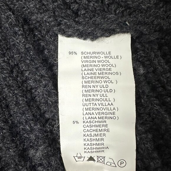 Fisherman Out of Ireland Knit Craft Ribbed Charcoal Button Sweater Jacket Sm. - Picture 5 of 16